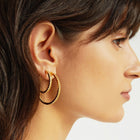 Lab Grown White Sapphire Hoop Earrings