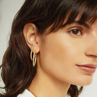 Lab Grown White Sapphire Hoop Earrings