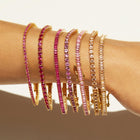 Lab Grown Pink Sapphire Baguette Tennis Bracelet