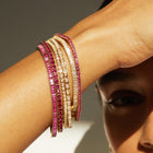 Lab Grown White Sapphire Horizontal Baguette Tennis Bracelet