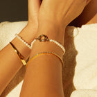 Lab Grown White Sapphire Horizontal Baguette Tennis Bracelet