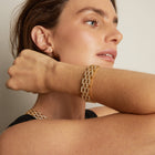 Lab Grown White Sapphire Panther Chain Link Bracelet