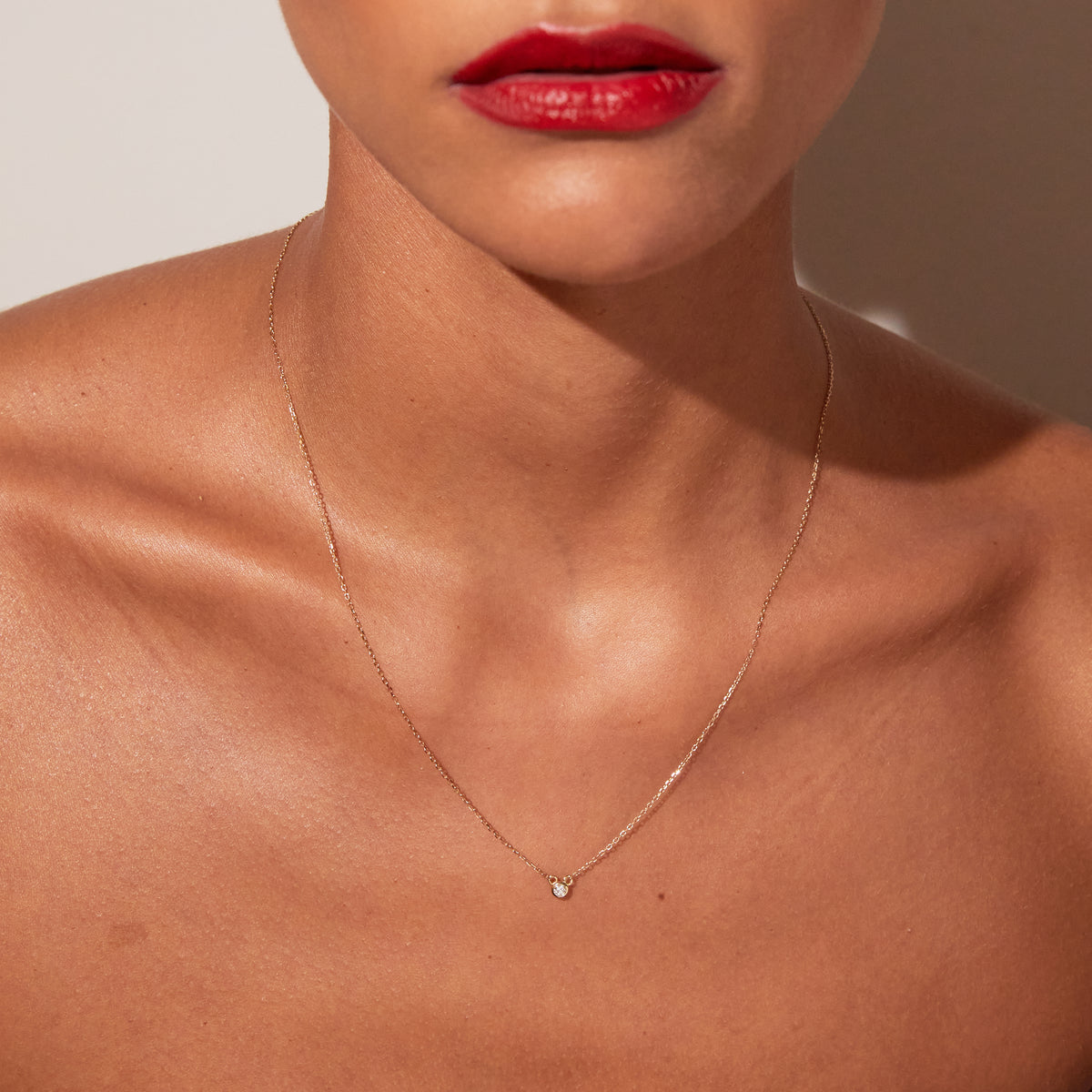 Mini Diamond Bezel Necklace