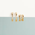 Diamond Crossover Huggie Earrings