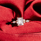 Emerald-Cut Floral Diamond Ring