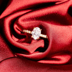Pavé Oval-Cut Solitaire Diamond Ring