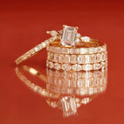 Emerald-Cut Floral Diamond Ring