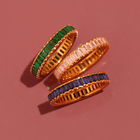 Lab Grown Green Emerald Baguette Eternity Ring