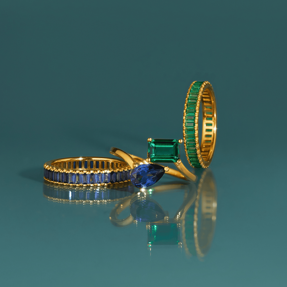 Blue sapphire hot sale baguette ring