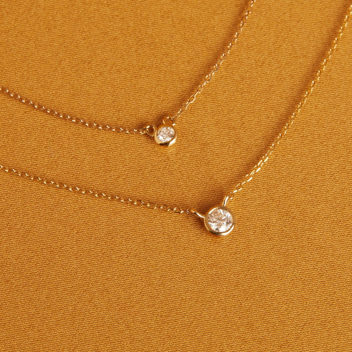 Medium Diamond Bezel Necklace