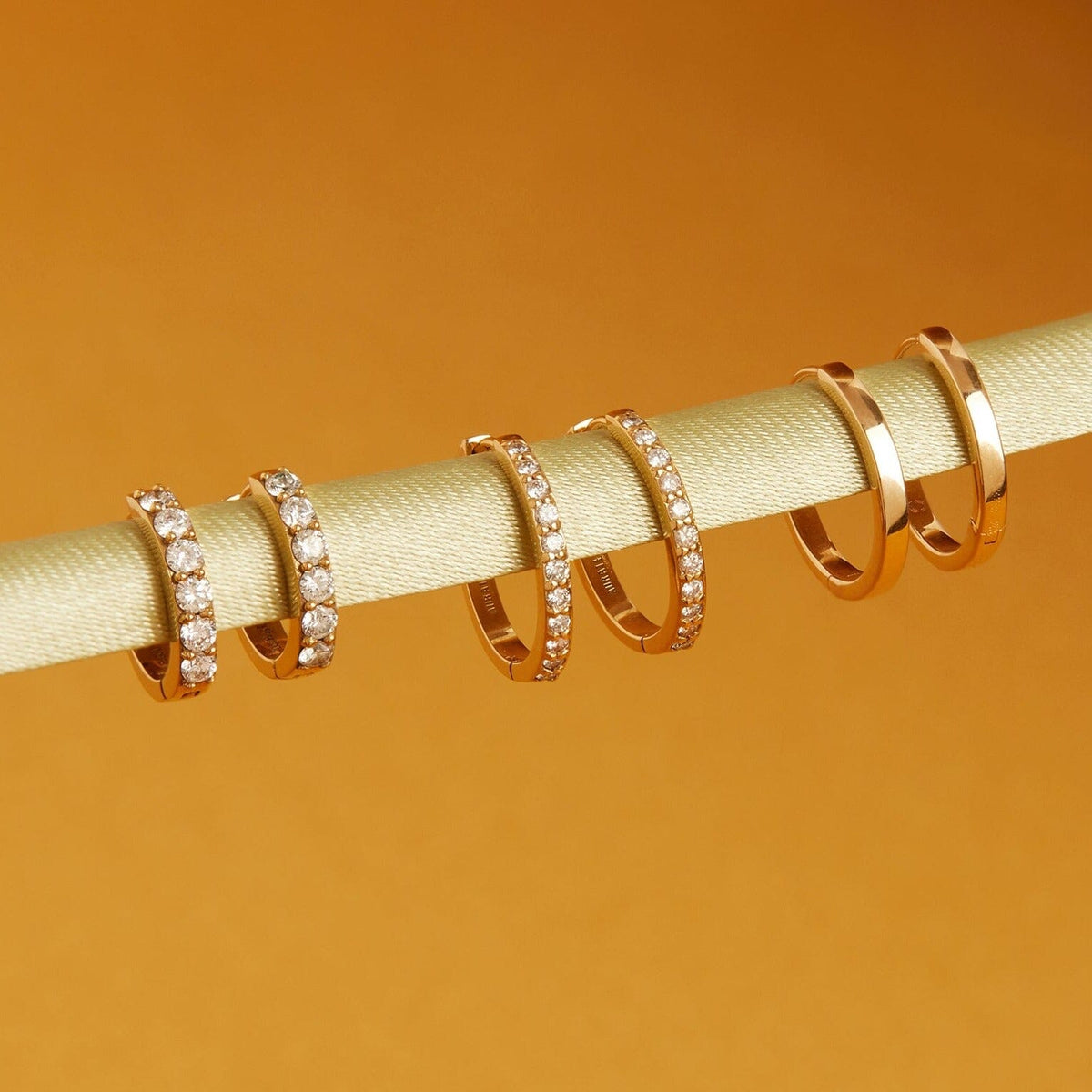 Thin Forever Diamond Hinged Huggie Earrings