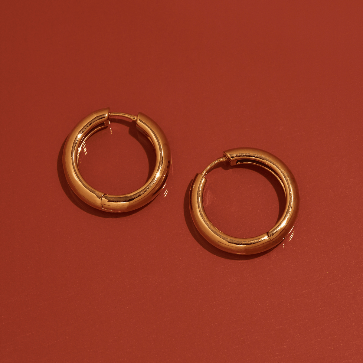 14k gold hinged online hoop earrings