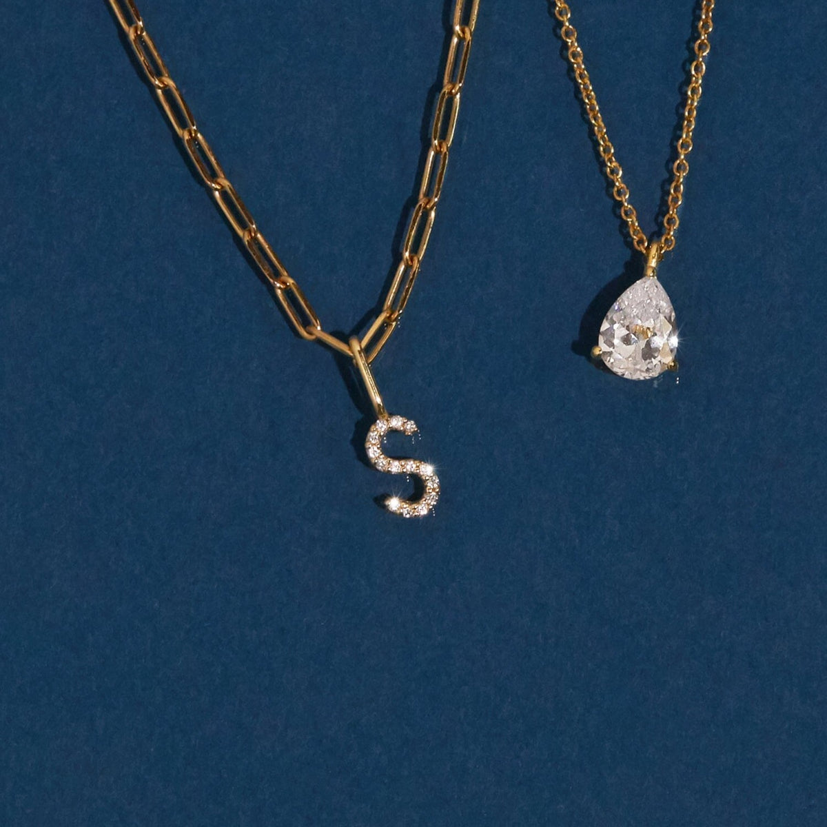 Yellow Gold and Diamond Initial Necklace – Meira T Boutique