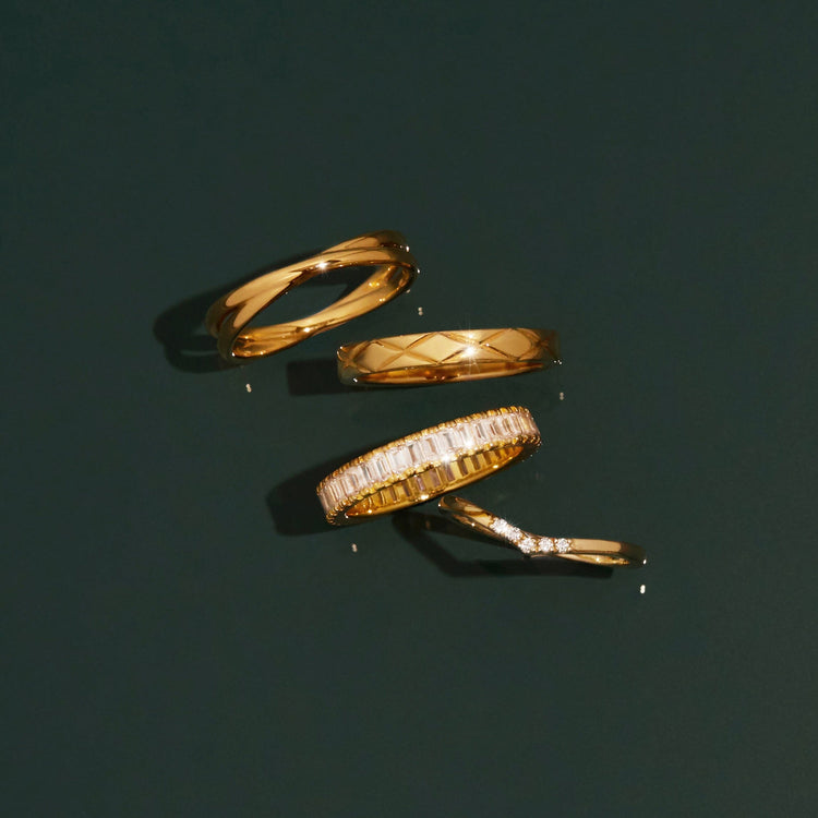 Mini Quilted Gold Ring