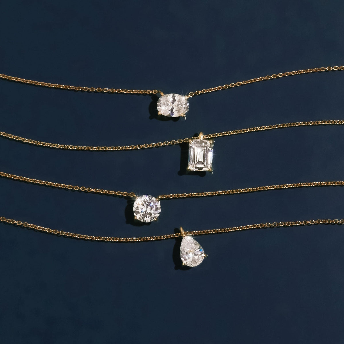 Round Gemstone Solitaire Necklace