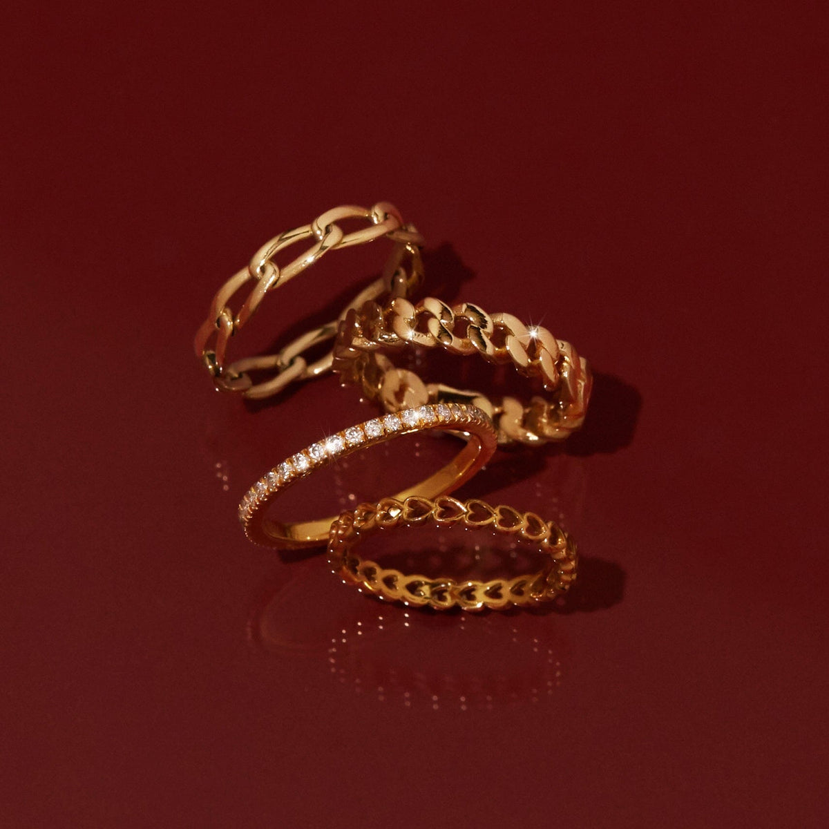 Infinity Heart Ring in Yellow, Rose or White Gold