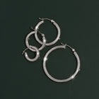 3mm Silver Hoop Earrings - 25mm