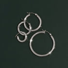 3mm Silver Hoop Earrings - 20mm