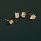 Emerald Gemstone Solitaire Stud Earrings