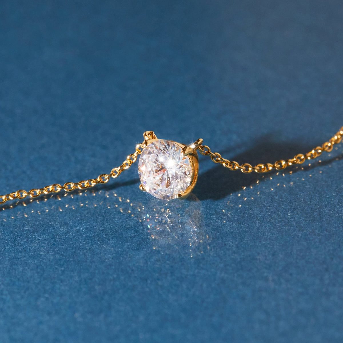 Round Gemstone Solitaire Necklace