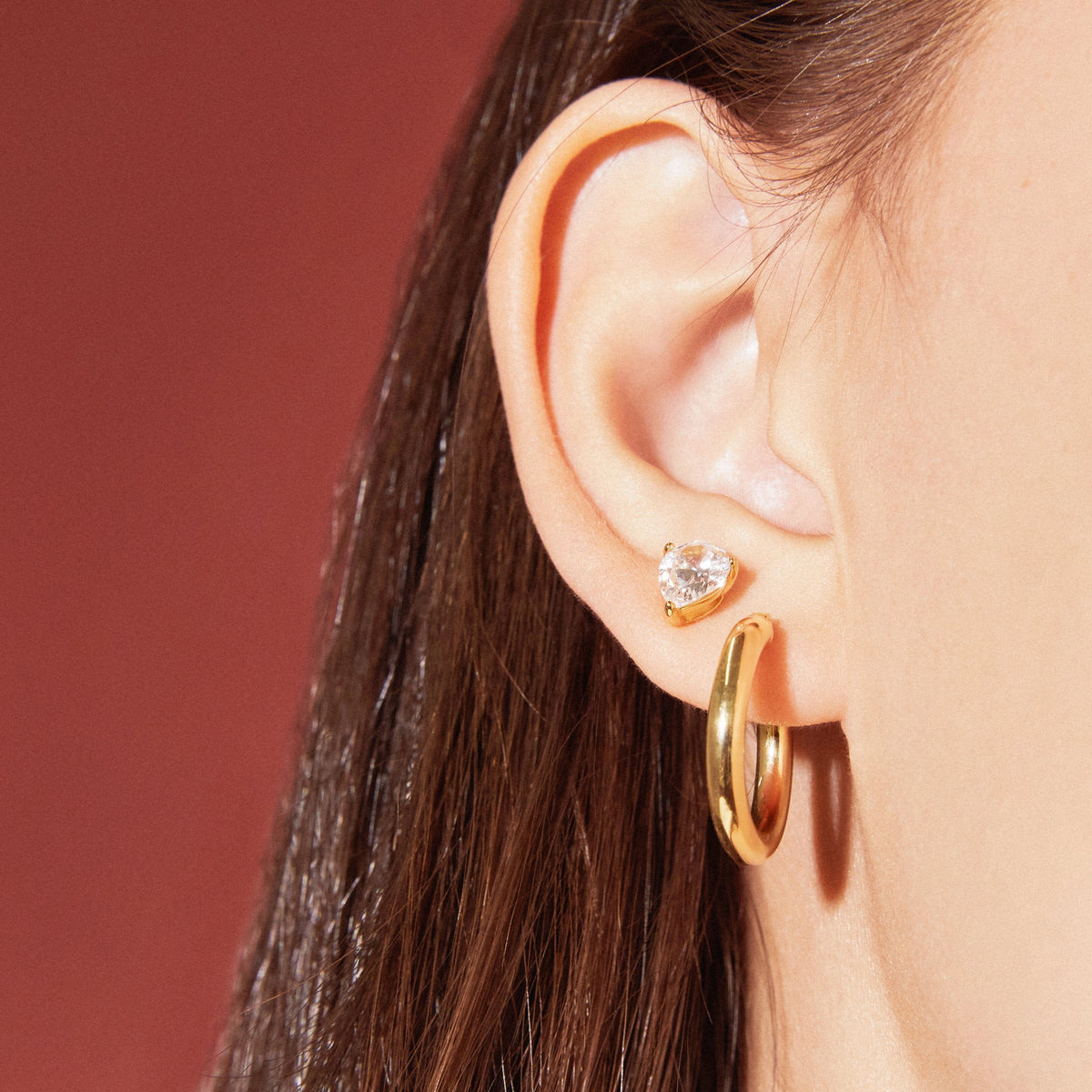 Pear Gemstone Solitaire Stud Earrings