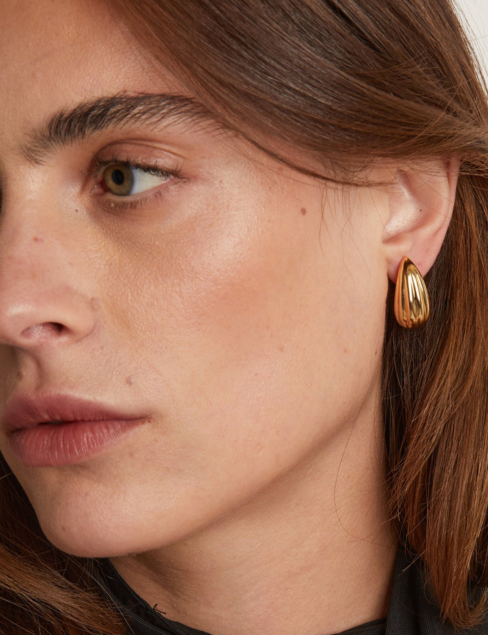 Fluted Teardrop Earrings