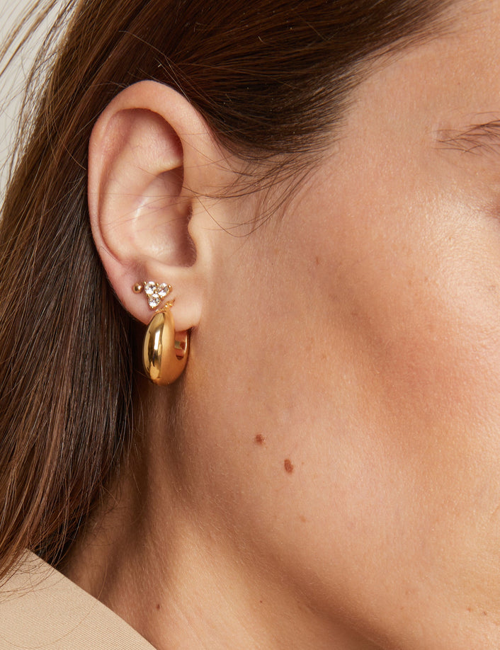 Pillow Saddle Hoops Earrings