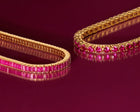Lab Grown Red Ruby Baguette Tennis Bracelet