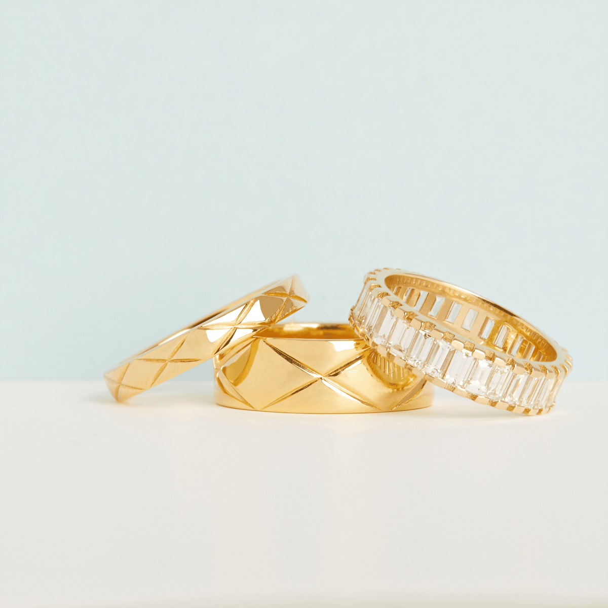 Mini Quilted Gold Ring