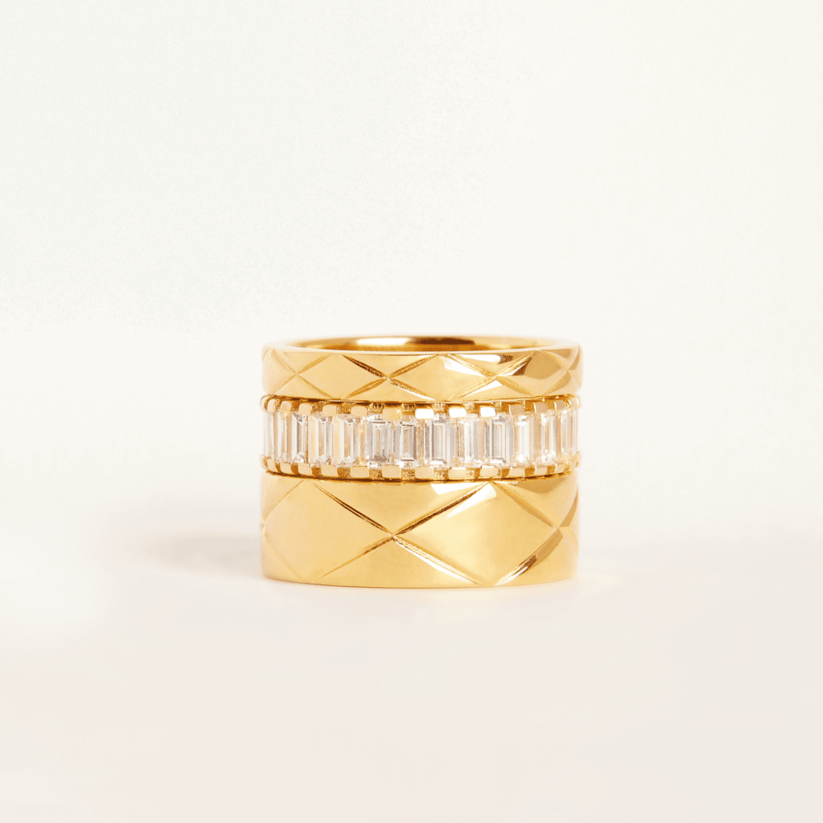 Mini Quilted Gold Ring