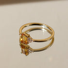 Vintage-Inspired Emerald Cut Ring - Citrine