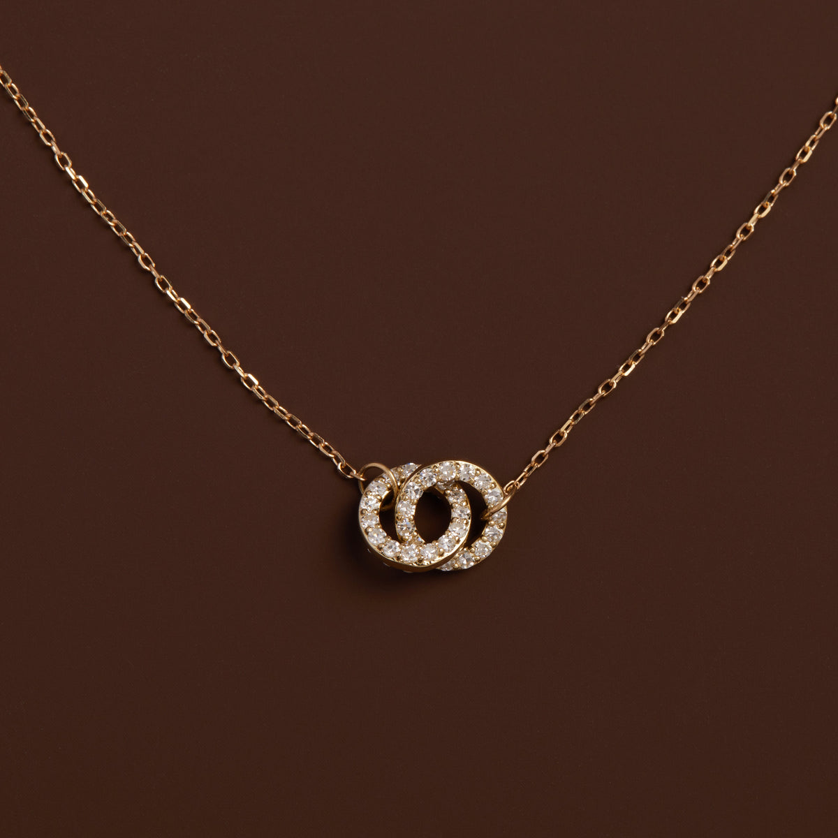Double Lab Grown White Sapphire Connection Necklace