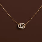 Double Lab Grown White Sapphire Connection Necklace