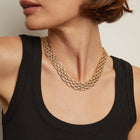 Lab Grown White Sapphire Panther Chain Link Necklace