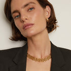 Panther Chain Link Hoop Earrings