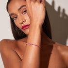 Lab Grown Red Ruby Baguette Tennis Bracelet