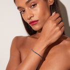 Lab Grown Blue Sapphire Baguette Tennis Bracelet