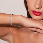 Lab Grown White Sapphire Double Row Tennis Bracelet