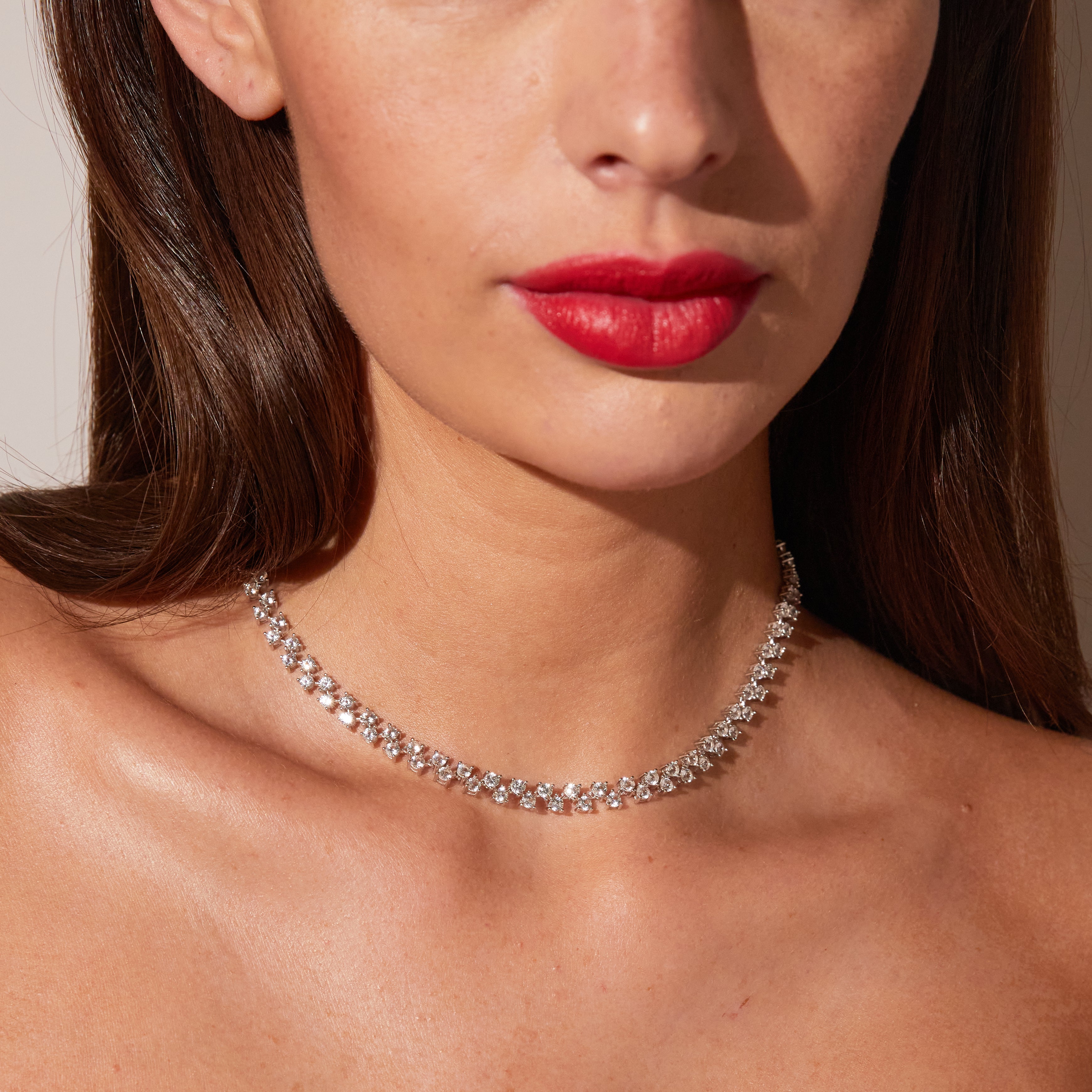 Aurate White Sapphire Tennis Necklace (Lab-Grown) - alternate view