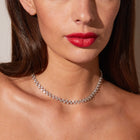 Floating Lab Grown White Sapphire Tennis Necklace