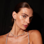 Lab Grown White Sapphire Mixed Shape Hoop Earrings