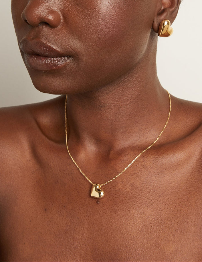 Pillow Heart Pendant Necklace