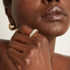 Round Lab Grown Diamond Semi-Bezel Eternity Ring