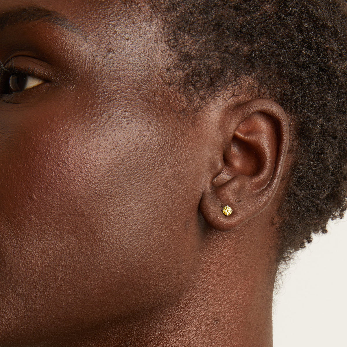 Lab Grown Yellow Diamond Solitaire Stud Earrings