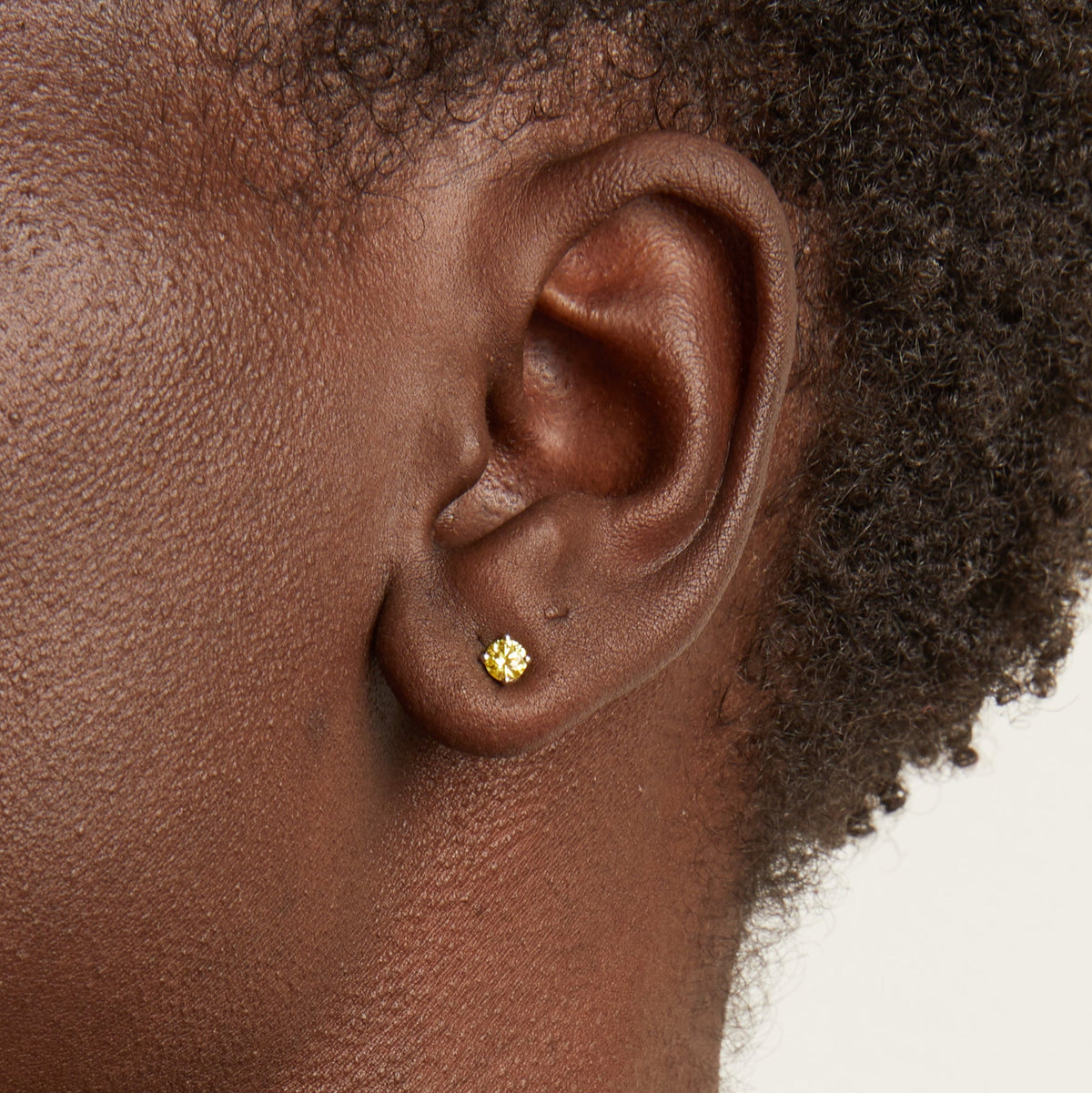 Lab Grown Yellow Diamond Solitaire Stud Earrings