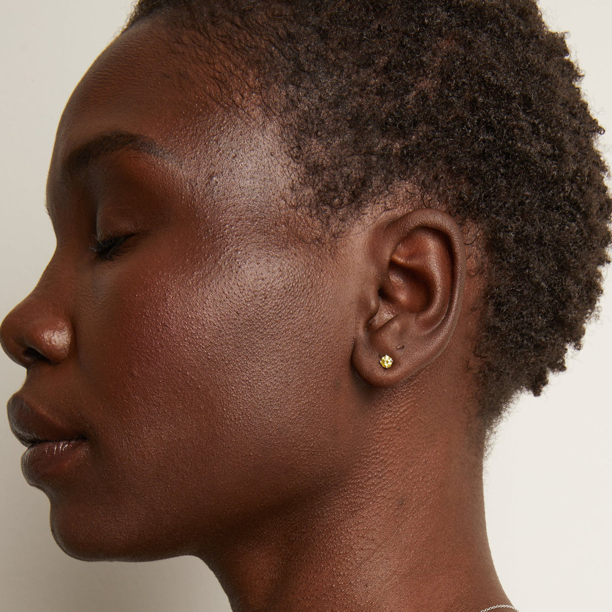 Lab Grown Yellow Diamond Solitaire Stud Earrings