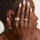 Radiant Lab Grown Diamond Semi-Bezel Eternity Ring