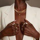 Aurate x Frye: Lab Grown White Sapphire Bolo Necklace