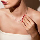 Petite Lab Grown White Sapphire Tennis Necklace