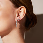 Lab Grown White Sapphire Heart Stud Earrings